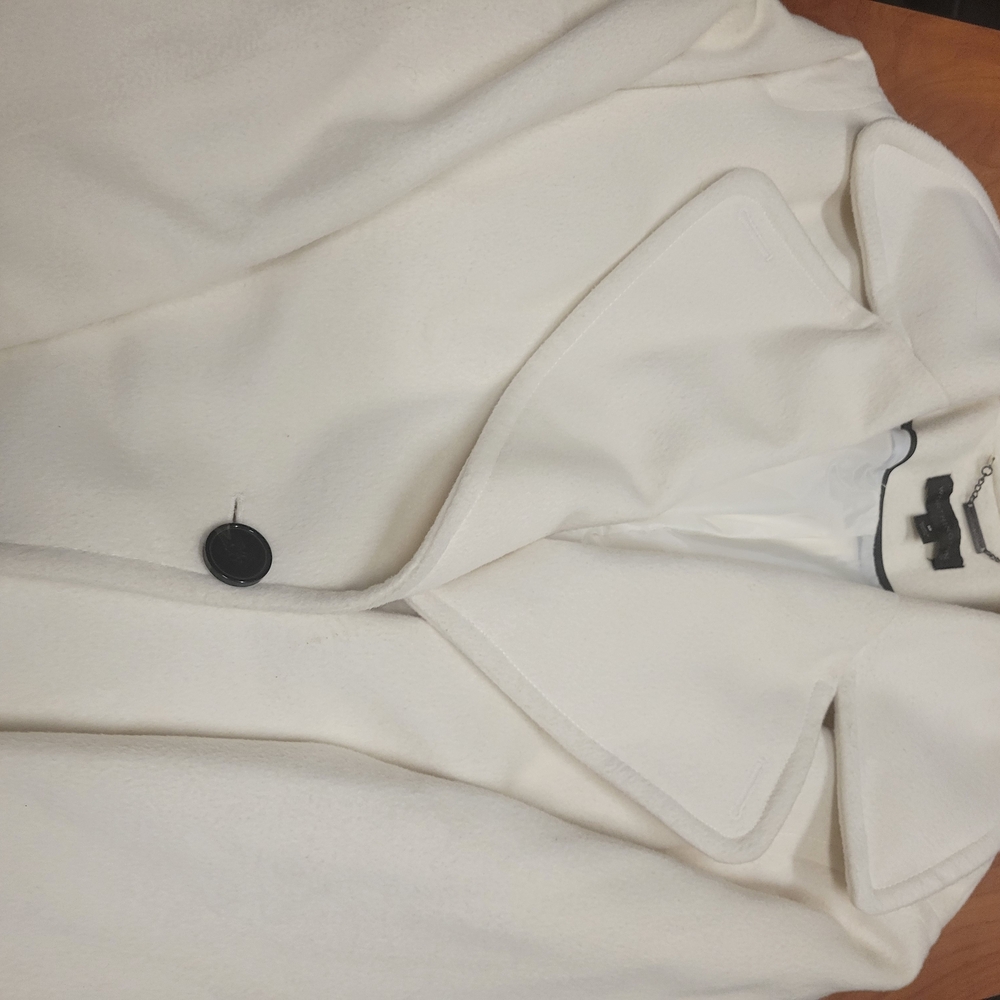 Worthington Overcoat Classic Luxury Modern Chic Women's Wool Blend  Ivory Medium